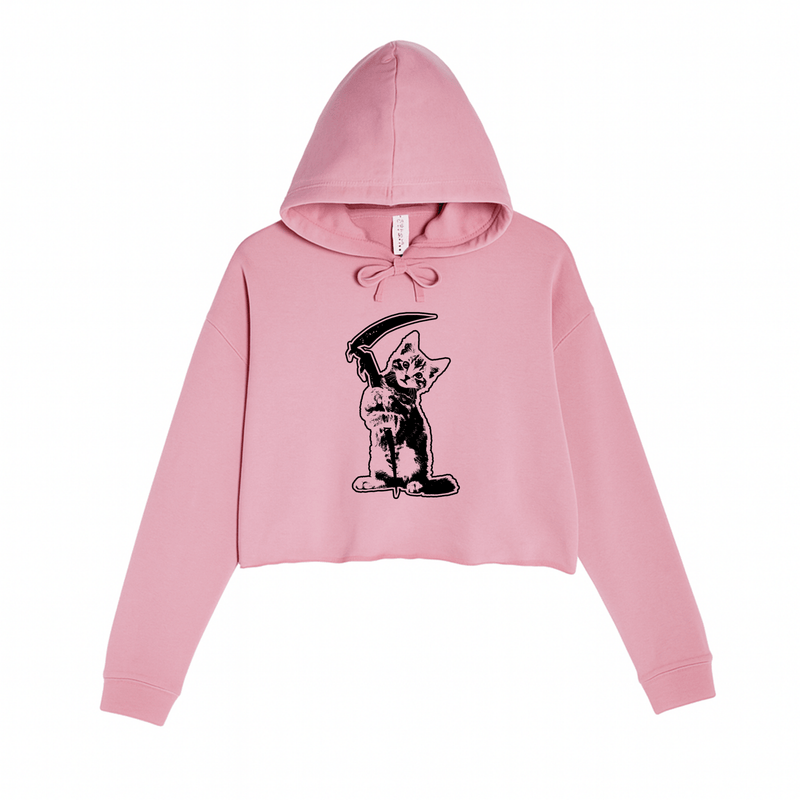 Load image into Gallery viewer, Women&#39;s | Reaper Kitty | Crop Hoodie - Arm The Animals Clothing LLC
