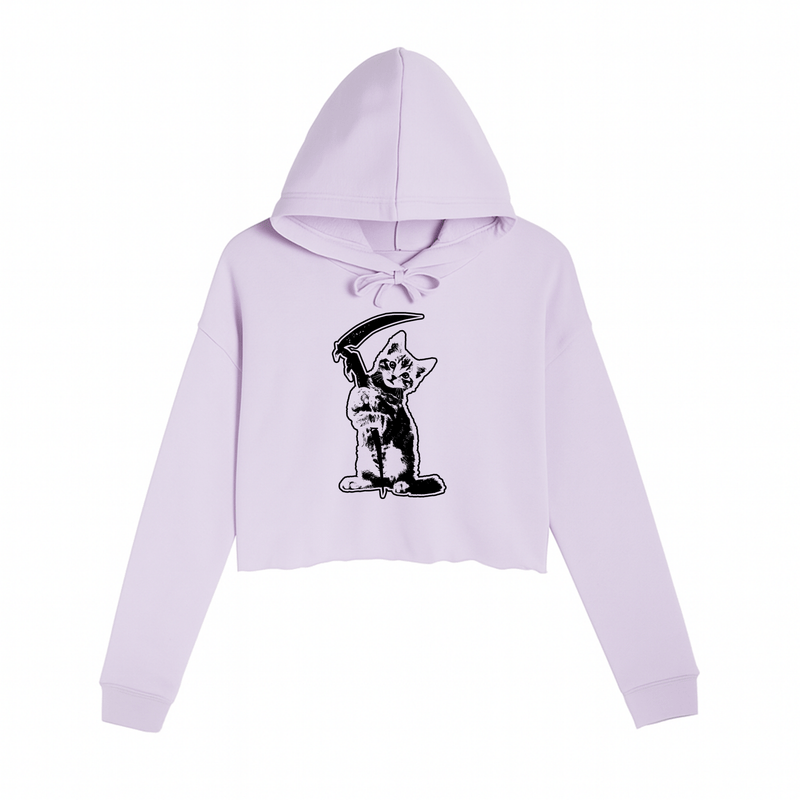 Load image into Gallery viewer, Women&#39;s | Reaper Kitty | Crop Hoodie - Arm The Animals Clothing LLC
