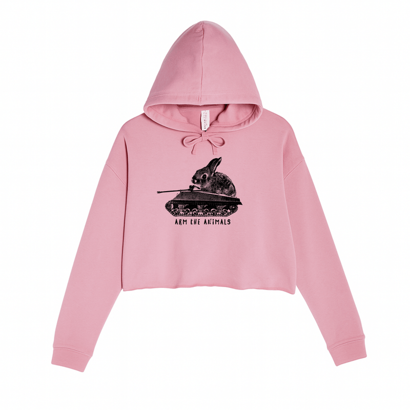 Load image into Gallery viewer, Women&#39;s | Renegade Bunny | Crop Hoodie - Arm The Animals Clothing LLC
