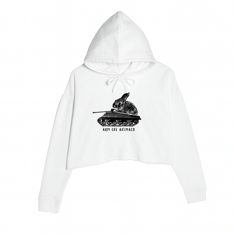 Load image into Gallery viewer, Women&#39;s | Renegade Bunny | Crop Hoodie - Arm The Animals Clothing LLC

