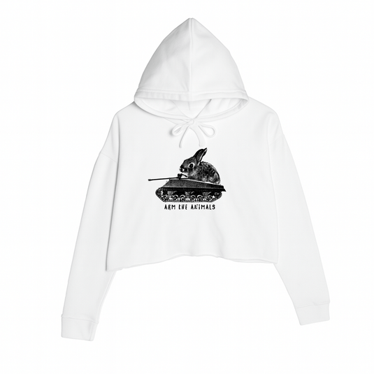 Women's | Renegade Bunny | Crop Hoodie - Arm The Animals Clothing LLC