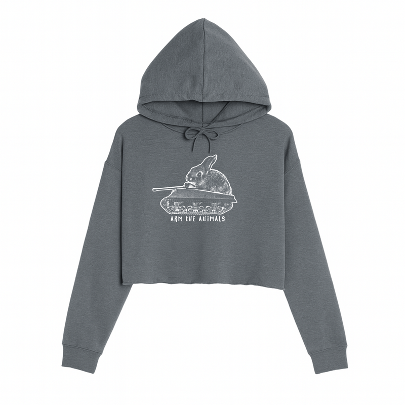 Load image into Gallery viewer, Women&#39;s | Renegade Bunny | Crop Hoodie - Arm The Animals Clothing LLC
