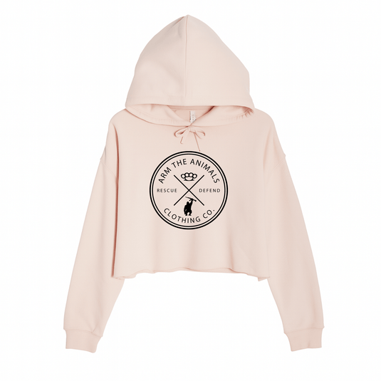 Women's | Rescue Knuckles Logo | Crop Hoodie - Arm The Animals Clothing LLC