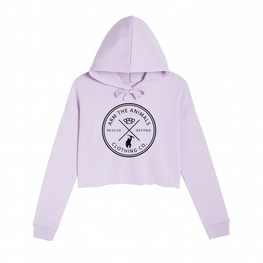 Women's | Rescue Knuckles Logo | Crop Hoodie - Arm The Animals Clothing LLC