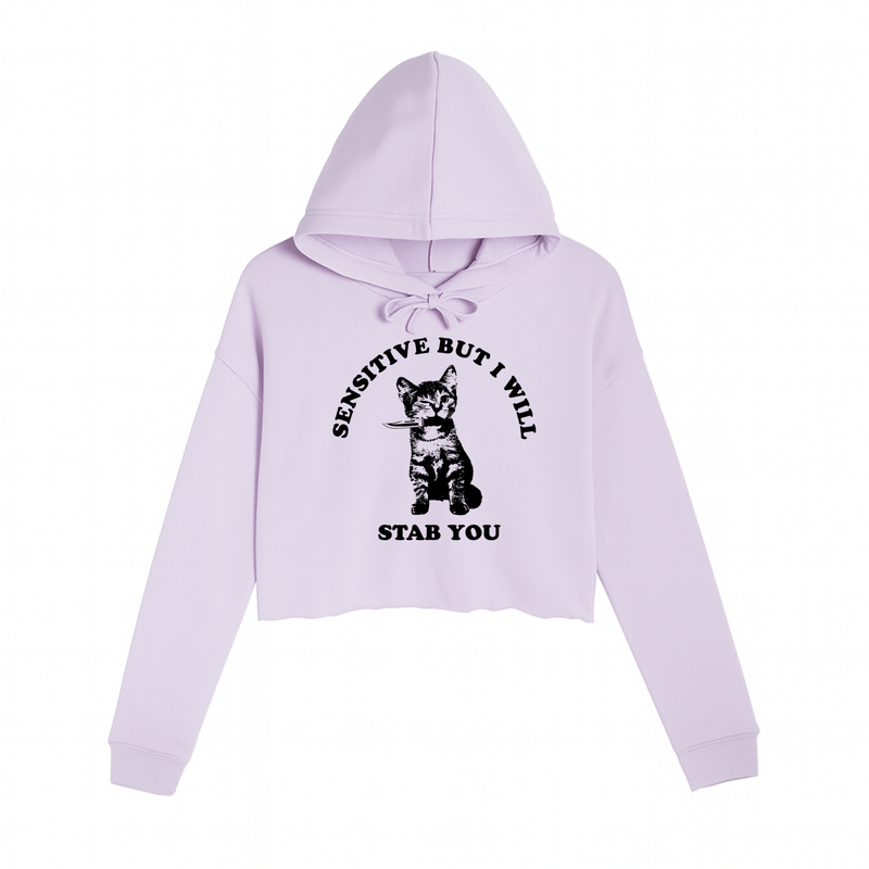 Load image into Gallery viewer, Women&#39;s | Sensitive | Crop Hoodie - Arm The Animals Clothing LLC
