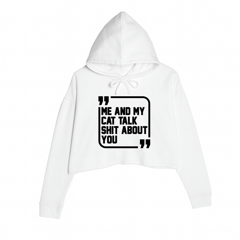 Load image into Gallery viewer, Women&#39;s | Sh*t Talker - Cat | Crop Hoodie - Arm The Animals Clothing LLC
