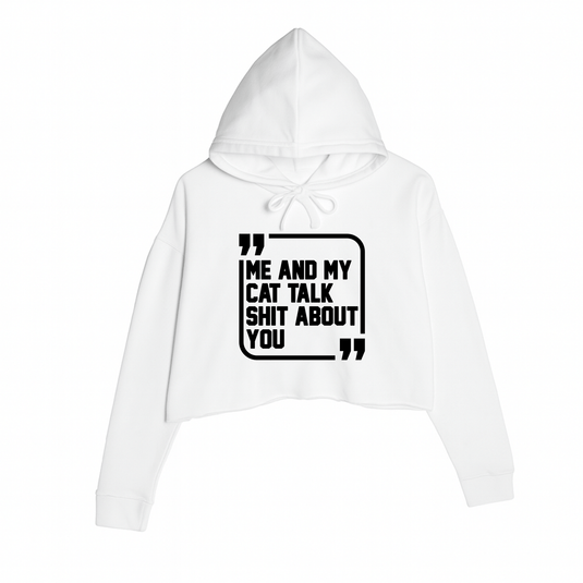 Women's | Sh*t Talker - Cat | Crop Hoodie - Arm The Animals Clothing LLC