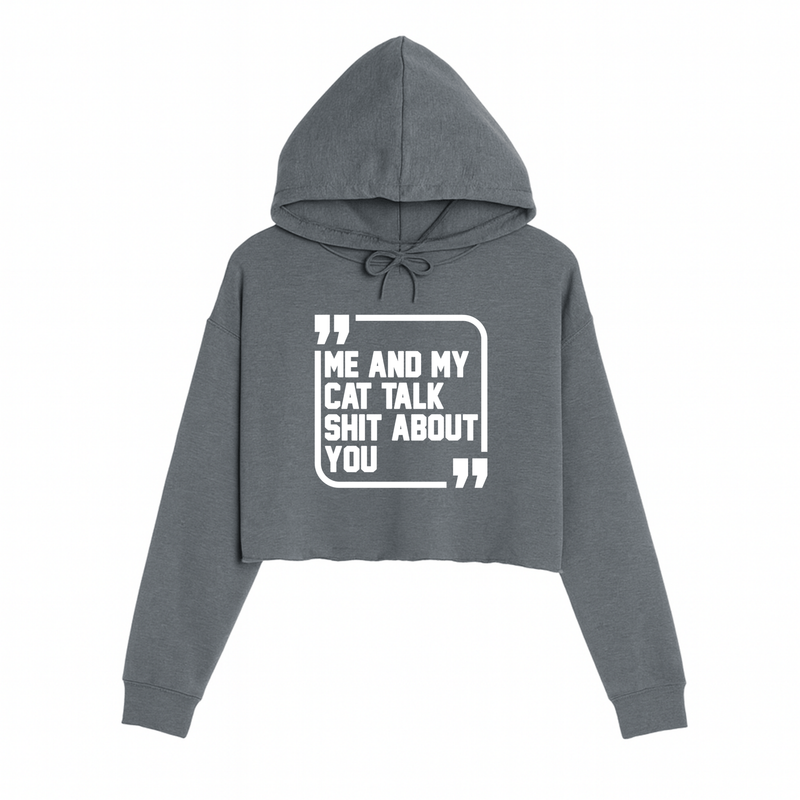 Load image into Gallery viewer, Women&#39;s | Sh*t Talker - Cat | Crop Hoodie - Arm The Animals Clothing LLC
