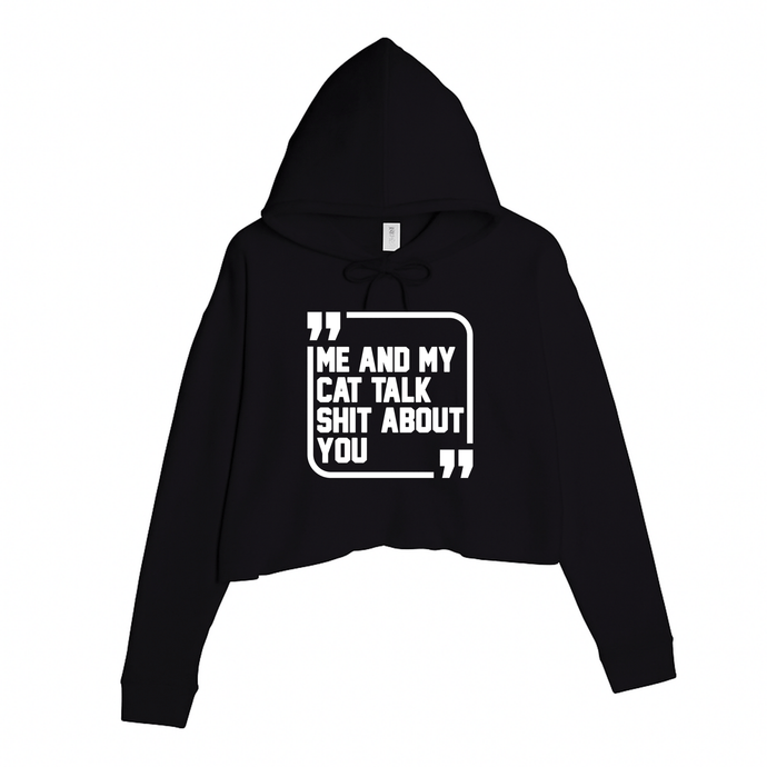Women's | Sh*t Talker - Cat | Crop Hoodie - Arm The Animals Clothing LLC