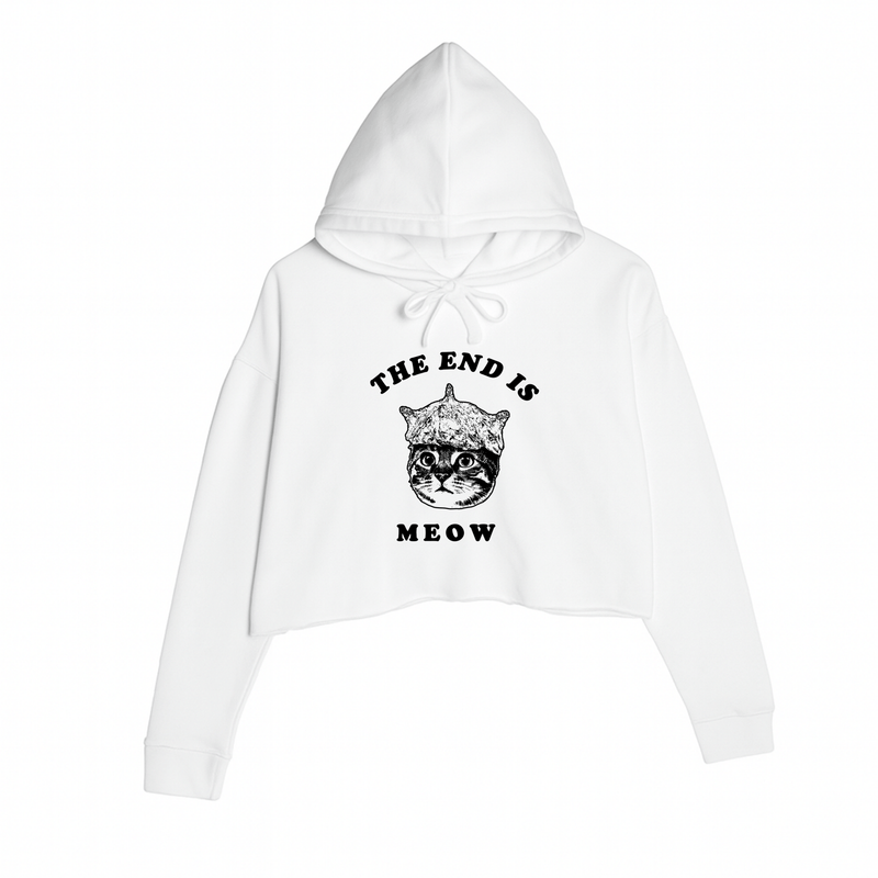 Load image into Gallery viewer, Women&#39;s | The End Is Meow | Crop Hoodie - Arm The Animals Clothing LLC
