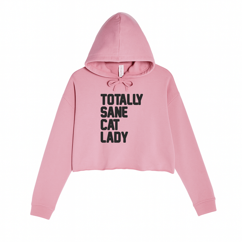 Load image into Gallery viewer, Women&#39;s | Totally Sane Cat Lady | Crop Hoodie - Arm The Animals Clothing LLC
