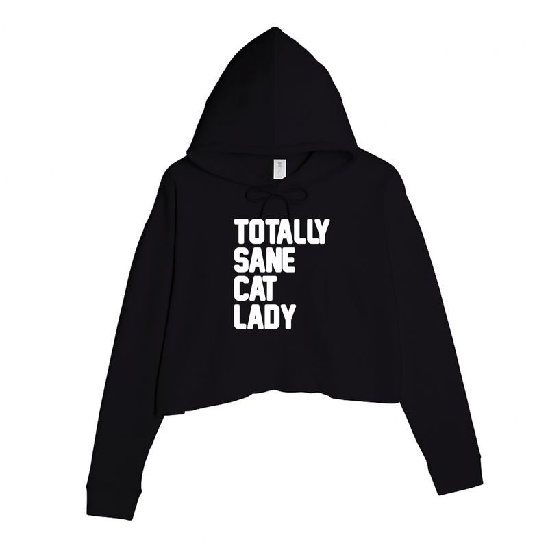 Load image into Gallery viewer, Women&#39;s | Totally Sane Cat Lady | Crop Hoodie - Arm The Animals Clothing LLC
