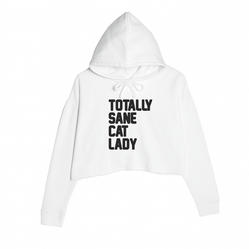 Load image into Gallery viewer, Women&#39;s | Totally Sane Cat Lady | Crop Hoodie - Arm The Animals Clothing LLC
