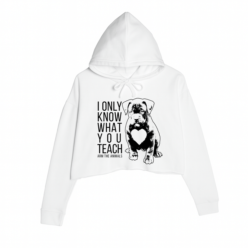 Load image into Gallery viewer, Women&#39;s | What You Teach | Crop Hoodie - Arm The Animals Clothing LLC

