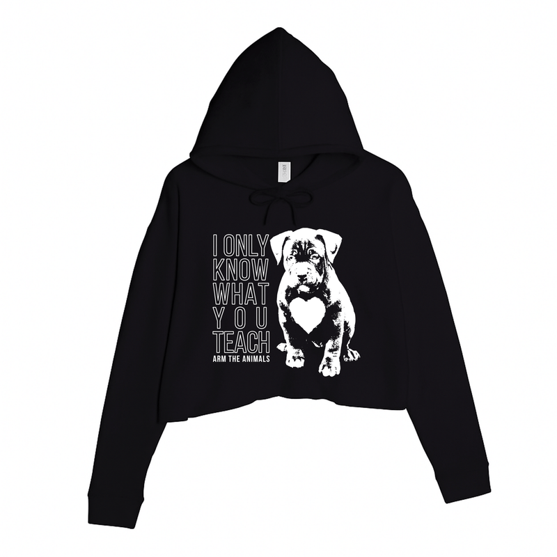 Load image into Gallery viewer, Women&#39;s | What You Teach | Crop Hoodie - Arm The Animals Clothing LLC
