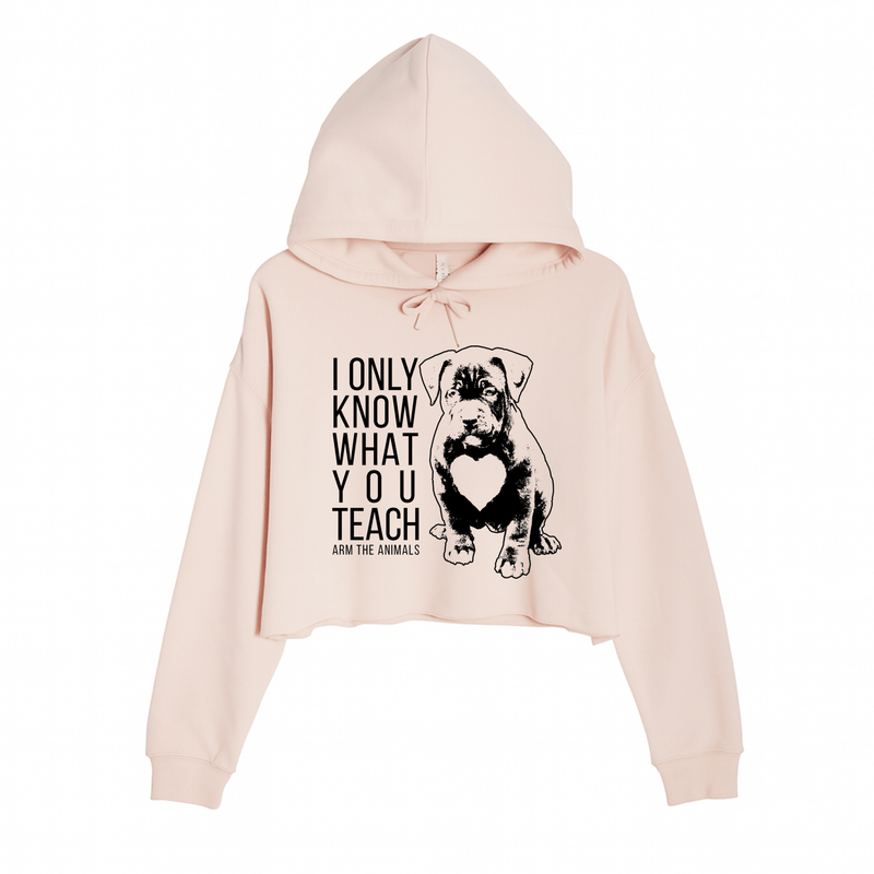 Load image into Gallery viewer, Women&#39;s | What You Teach | Crop Hoodie - Arm The Animals Clothing LLC
