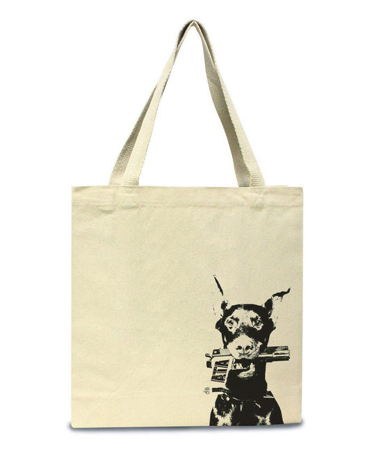 Accessories | Doberman Pistol | Tote Bag - Arm The Animals Clothing Co.