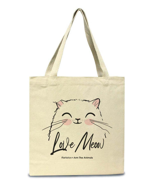 Accessories | Love Meow | Tote Bag - Arm The Animals Clothing Co.