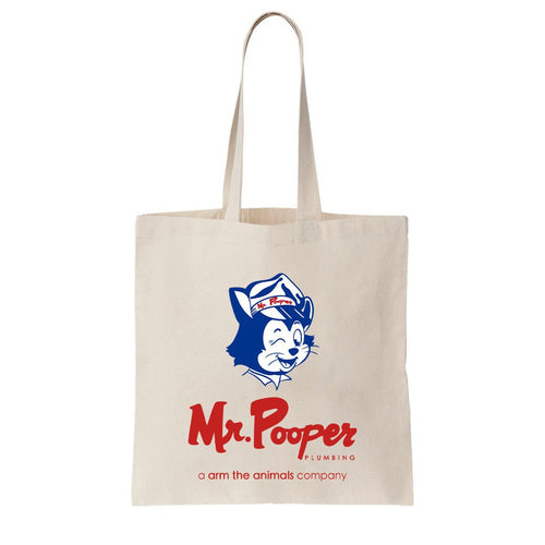 Accessories | Mr Pooper Plumbing (Cat) | Tote Bag - Arm The Animals Clothing LLC