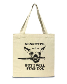 Accessories | Sensitive (Dog Version) | Tote Bag - Arm The Animals Clothing Co.