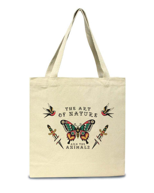 Accessories | Tattoo Butterfly | Tote Bag - Arm The Animals Clothing Co.