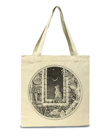 Accessories | The Cat and The Moon | Tote Bag - Arm The Animals Clothing Co.