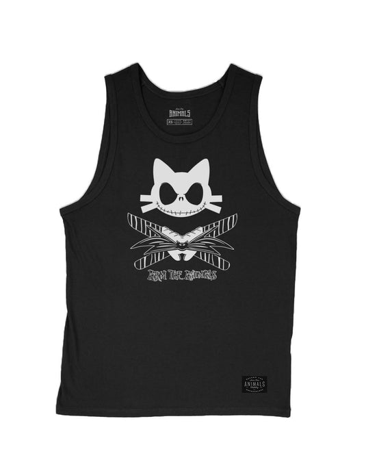 Men's | 9 Lives Skellington | Tank Top - Arm The Animals Clothing Co.