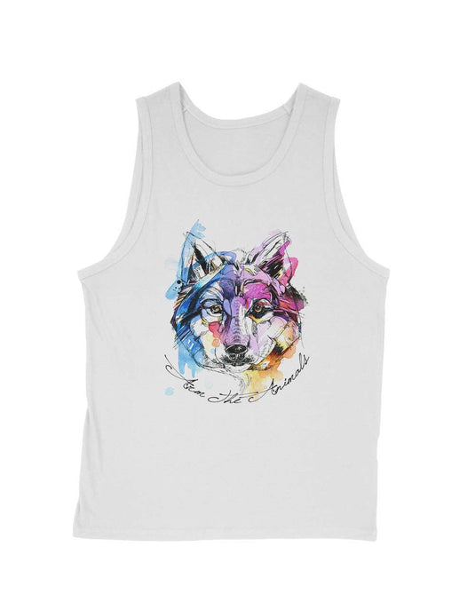 Men's | Sunset Wolf | Tank Top - Arm The Animals Clothing LLC