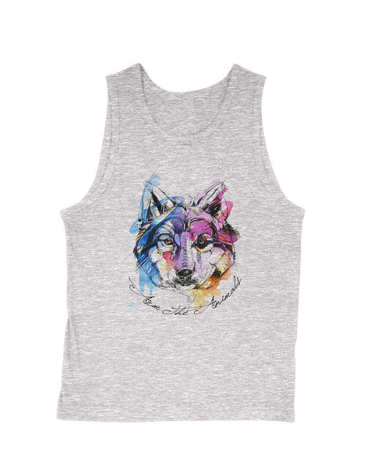 Men's | Sunset Wolf | Tank Top - Arm The Animals Clothing LLC