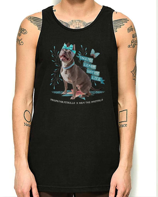 Men's | Take My Leash Not My Life | Tank Top - Arm The Animals Clothing Co.