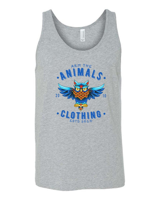 Men's | Varsity Owl | Tank Top - Arm The Animals Clothing Co.