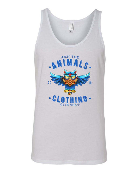 Men's | Varsity Owl | Tank Top - Arm The Animals Clothing Co.