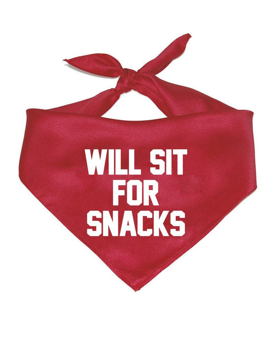 Pet | Will Sit For Snacks | Bandana - Arm The Animals Clothing Co.