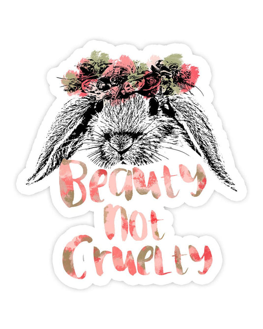 Stickers | Beauty Not Cruelty | Die Cut Sticker - Arm The Animals Clothing Co.