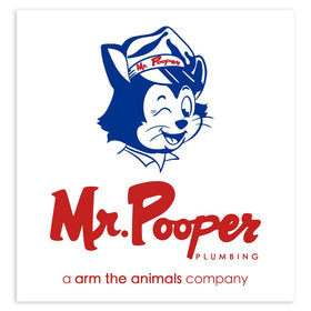 Stickers | Mr Pooper Plumbing (Cat) | Die Cut Sticker - Arm The Animals Clothing LLC