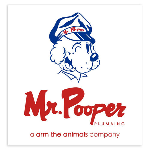 Stickers | Mr Pooper Plumbing (Dog) | Die Cut Sticker - Arm The Animals Clothing LLC