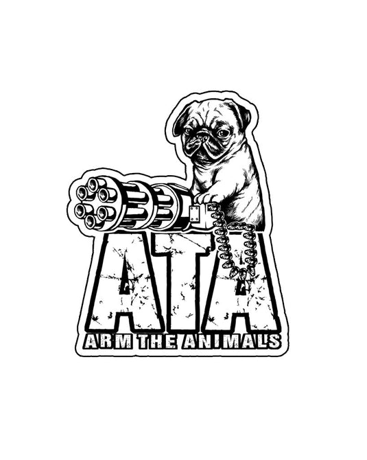 Stickers | Predator Pug | Die Cut Sticker - Arm The Animals Clothing Co.