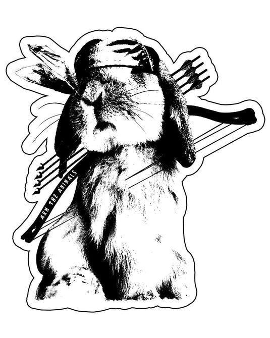 Stickers | Rambo Bunny | Die Cut Sticker - Arm The Animals Clothing Co.