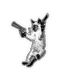 Stickers | The Cat & The Gat | Die Cut Sticker - Arm The Animals Clothing Co.