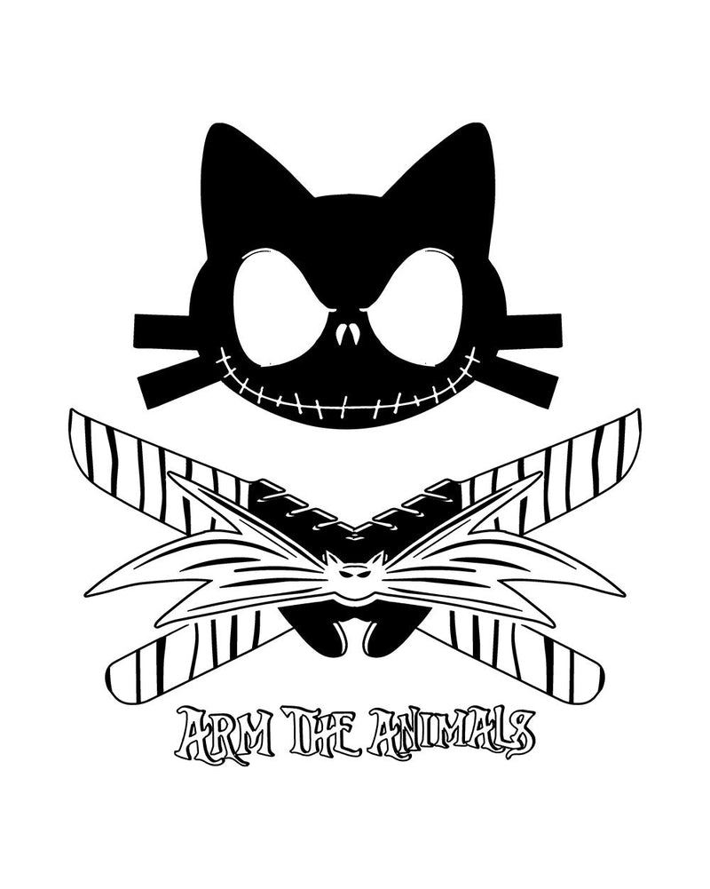 Load image into Gallery viewer, Unisex | 9 lives Skellington | Crew - Arm The Animals Clothing Co.
