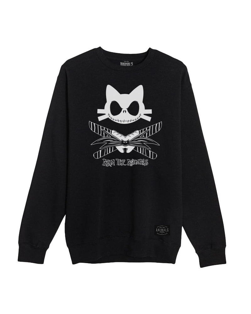 Load image into Gallery viewer, Unisex | 9 lives Skellington | Crewneck Sweatshirt - Arm The Animals Clothing Co.
