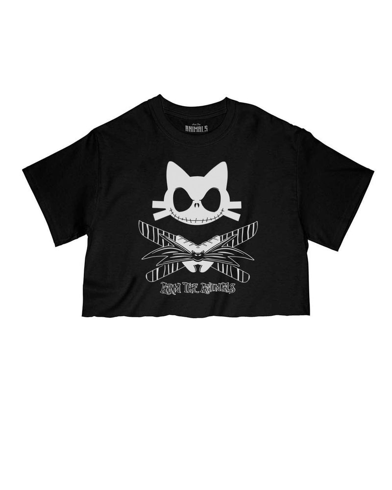 Load image into Gallery viewer, Unisex | 9 Lives Skellington | Cut Tee - Arm The Animals Clothing Co.
