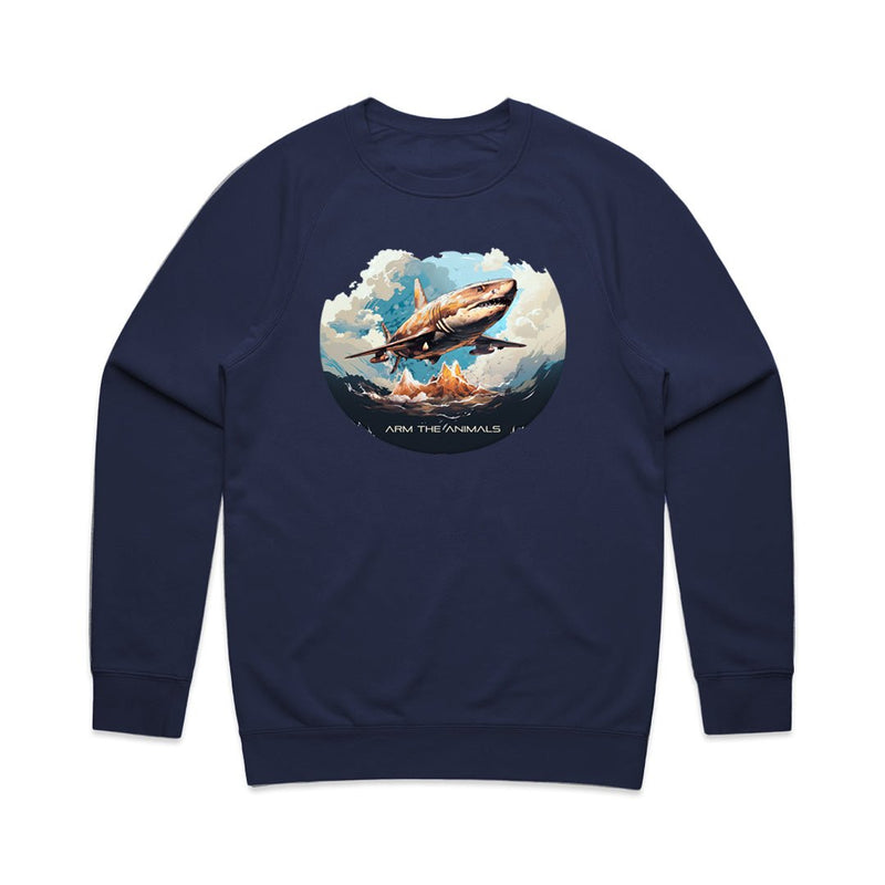 Load image into Gallery viewer, Unisex | Air Shark | Crewneck Sweatshirt - Arm The Animals Clothing LLC
