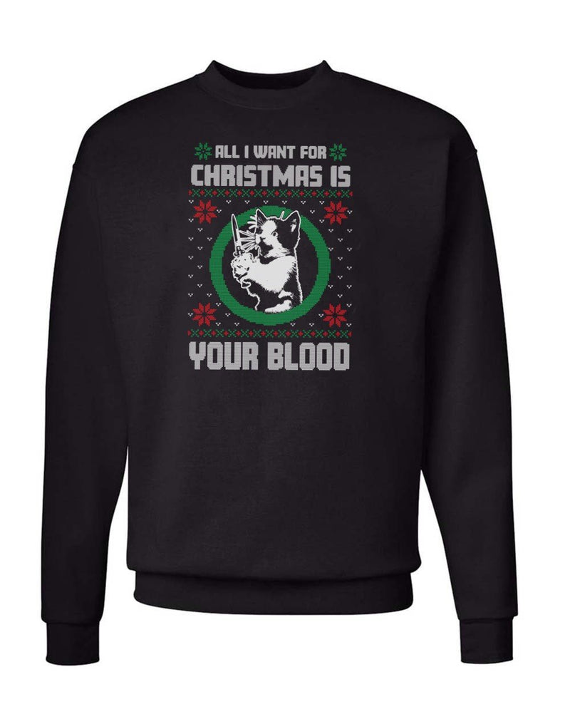 Load image into Gallery viewer, Unisex | All I Want For Christmas Is Your Blood | Crewneck Sweatshirt - Arm The Animals Clothing LLC
