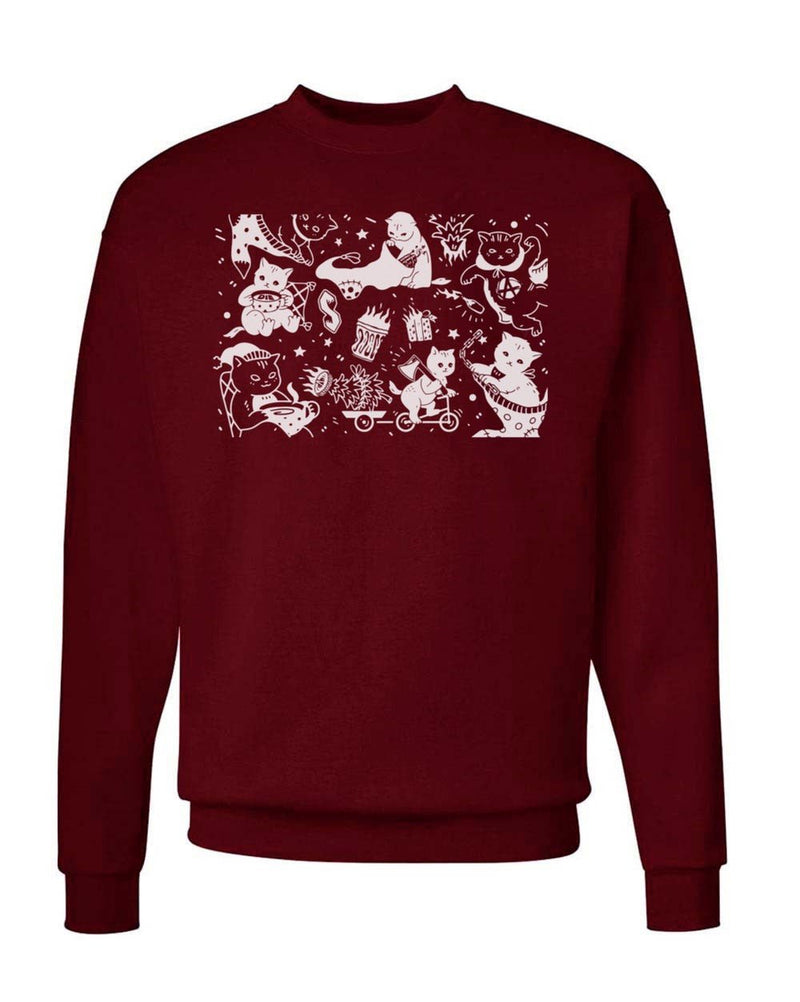 Load image into Gallery viewer, Unisex | Anarchist Christmas Cats | Crewneck Sweatshirt - Arm The Animals Clothing LLC
