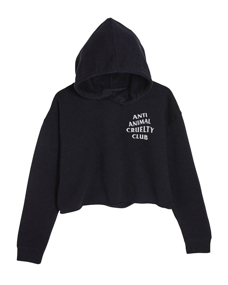 Load image into Gallery viewer, Unisex | Anti Animal Cruelty Club | Crop Hoodie - Arm The Animals Clothing Co.
