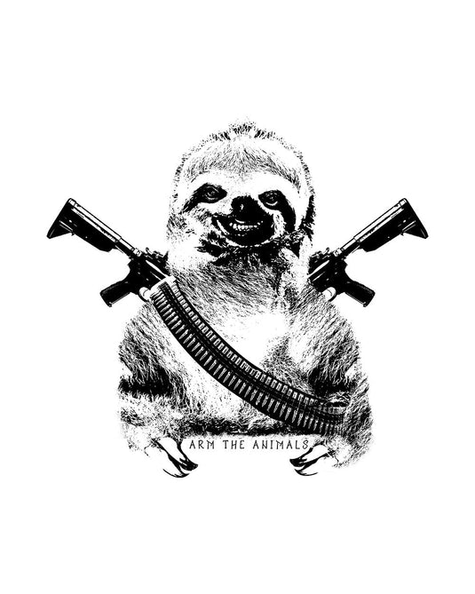 Unisex | Artillery Sloth | 3/4 Sleeve Raglan - Arm The Animals Clothing Co.