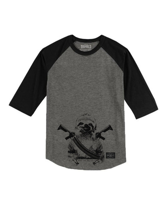 Unisex | Artillery Sloth | 3/4 Sleeve Raglan - Arm The Animals Clothing Co.