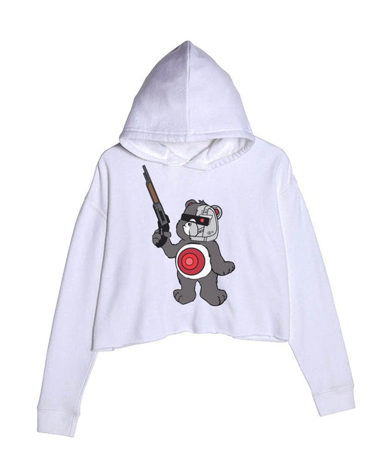 Unisex | B-800 Judgement Bear | Crop Hoodie - Arm The Animals Clothing Co.