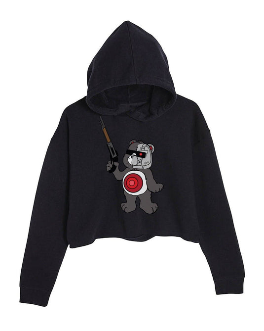 Unisex | B-800 Judgement Bear | Crop Hoodie - Arm The Animals Clothing Co.